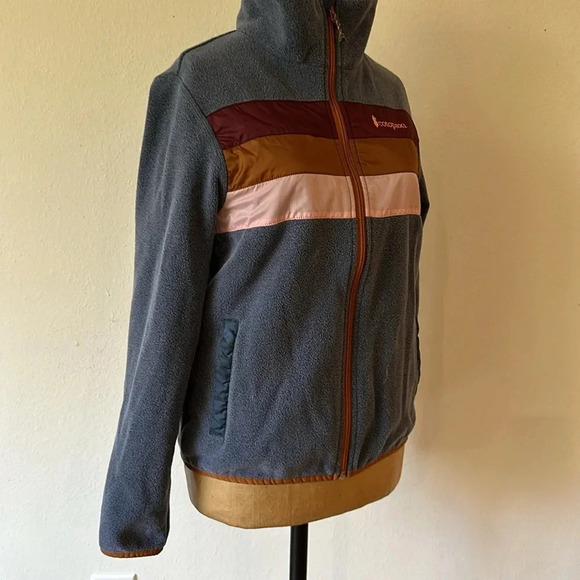 Cotopaxi sz XS Teca fleece jacket front zip blue and earth tone stripes pockets - Picture 6 of 7